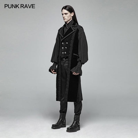 Victoria Wunderschöne dunkel strukturierte gotische lange Weste