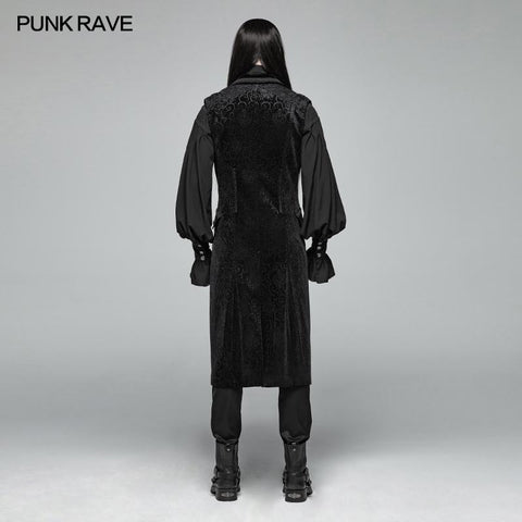 Victoria Wunderschöne dunkel strukturierte gotische lange Weste