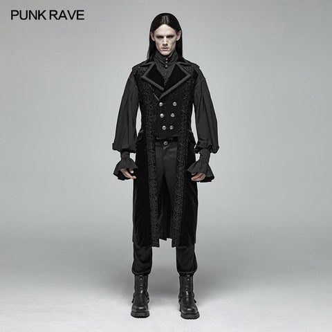 Victoria Wunderschöne dunkel strukturierte gotische lange Weste