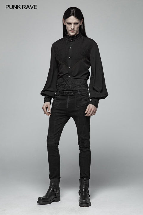 Gothic Mens Daily Wear Dünne Hemden