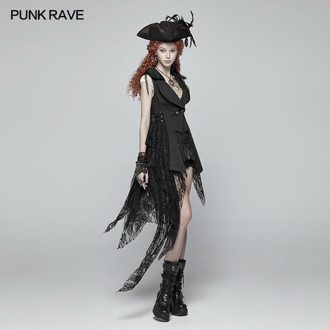 Asymmetrische Weste der dunklen Punk der Frauen