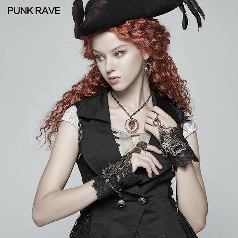 Steampunk Gear Spitzenhandschuhe für Damen