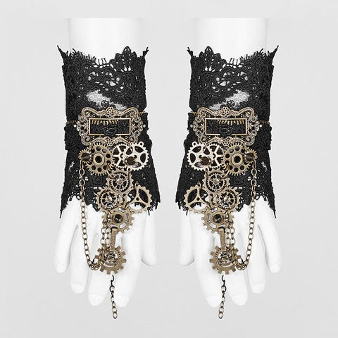 Steampunk Gear Spitzenhandschuhe für Damen