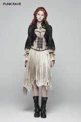 Steampunk Neckholder-schulterfreies Langarm-T-Shirt