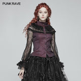 Steampunk Translucent Lace Sleeve Vintage Shirt