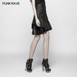 Punk High Waist Stretch Halber Rock