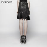 Punk High Waist Stretch Halber Rock