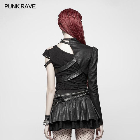 Punk Asymmetric Einarmiger Kurzmantel