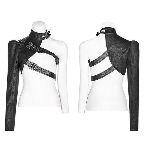 Punk Asymmetric Einarmiger Kurzmantel