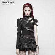 Punk Asymmetric Einarmiger Kurzmantel