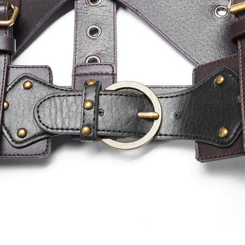 Punk Nicht dehnbares PU-Lederwesten-Zubehör