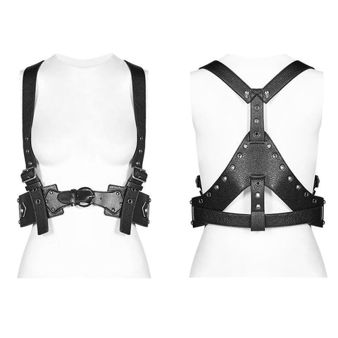 Punk Nicht dehnbares PU-Lederwesten-Zubehör