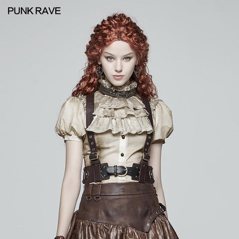 Punk Nicht dehnbares PU-Lederwesten-Zubehör