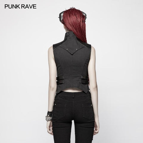 Punk WOMENS HIGH-NECK Warrior Weste