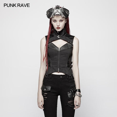 Punk WOMENS HIGH-NECK Warrior Weste