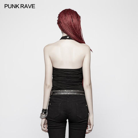 Punk Womens Halfter Broken Hole Chain Strickweste