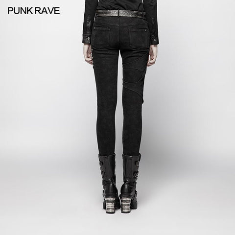 Punk Floral Denim Lange Hosen Jeans