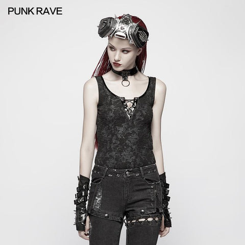 Punk Collar Cover Ärmellose Weste