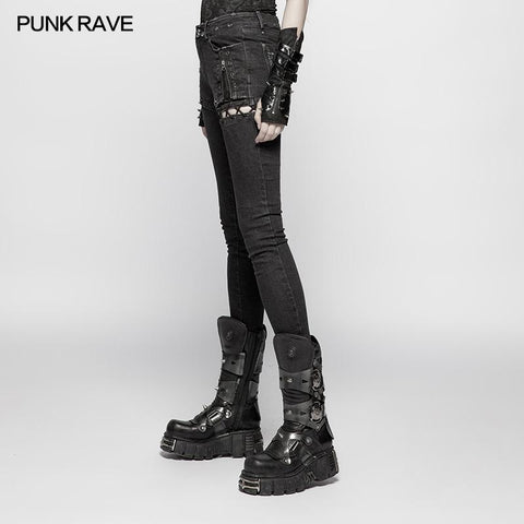 Punk Denim Hose Wassergewaschene Long Jeans