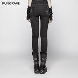 Punk Denim Hose Wassergewaschene Long Jeans