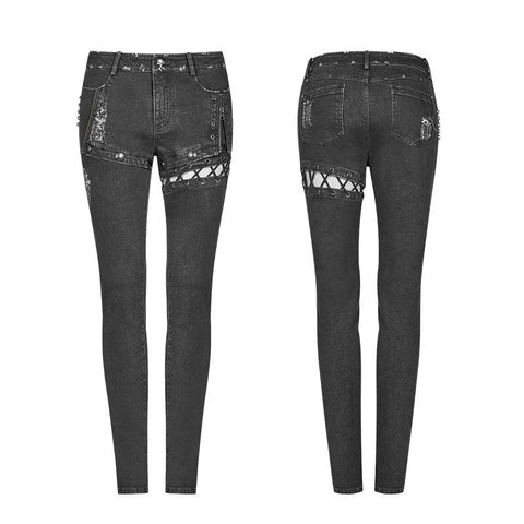 Punk Denim Hose Wassergewaschene Long Jeans