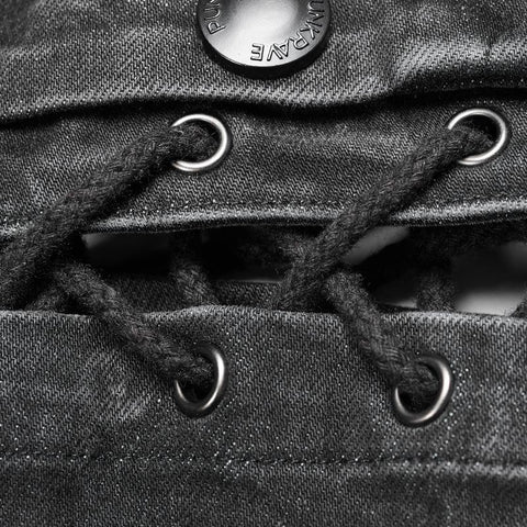 Punk Denim Hose Wassergewaschene Long Jeans