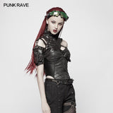 Punk High Neck Pu Warrior Schulterzubehör