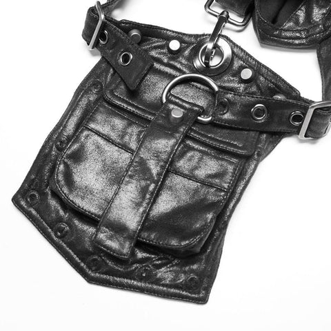Punk High Neck Pu Warrior Schulterzubehör