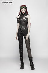 Punk High Neck Pu Warrior Schulterzubehör