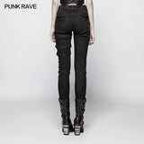 Steampunk Micro-Elastic Contrasting Color Denim Hose