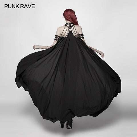 Punk Cross Long Cape mit Kette