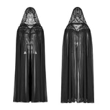 Gotischer Kapuzen-Chiffon-Kap-langer Mantel