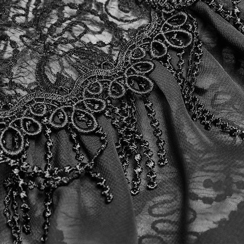 Gotischer Kapuzen-Chiffon-Kap-langer Mantel