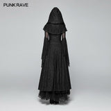 Sexy Goth Schnür-V-Ausschnitt Langarm Langes Kleid