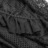 Lolita Black Off Shoulder Unregelmäßiges Saum Elfenkleid