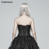 Gothic Sweetheart Neck Jacquard Korsett