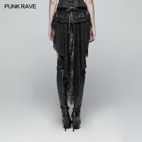 Gothic Swallow Tail Dress Shorts mit Spitzenfalten-Luftschlangen