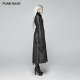 Gothic Judge Stehkragen PU Long Coat
