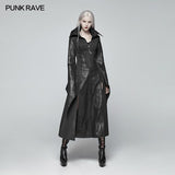 Gothic Judge Stehkragen PU Long Coat