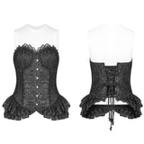 Lolita Black Elf Spitzenkorsett mit Schnürrücken