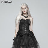 Lolita Black Elf Spitzenkorsett mit Schnürrücken