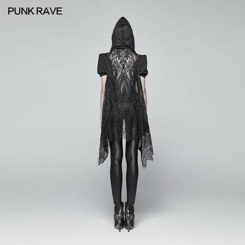Gothic Daily Lightweight Translucent Lace Long Weste