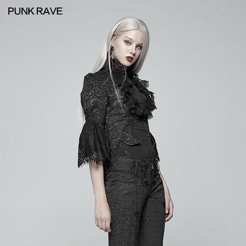 Gothic Stehkragen Kurzmantel