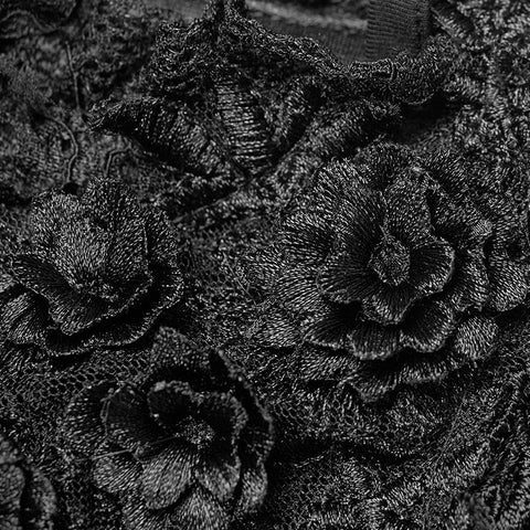 Gothic Off Shoulder Neckholder Horn Ärmel Spitze Mini Shirt