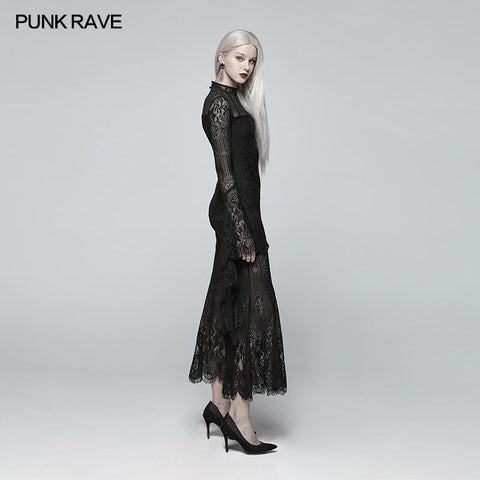 Gothic Daily Wear Langarm-Spitzenkleid