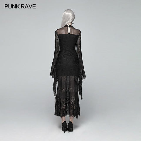 Gothic Daily Wear Langarm-Spitzenkleid