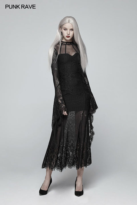 Gothic Daily Wear Langarm-Spitzenkleid