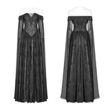 Retro und elegantes dunkles gotisches schulterfreies Victoria langes Spitzenkleid