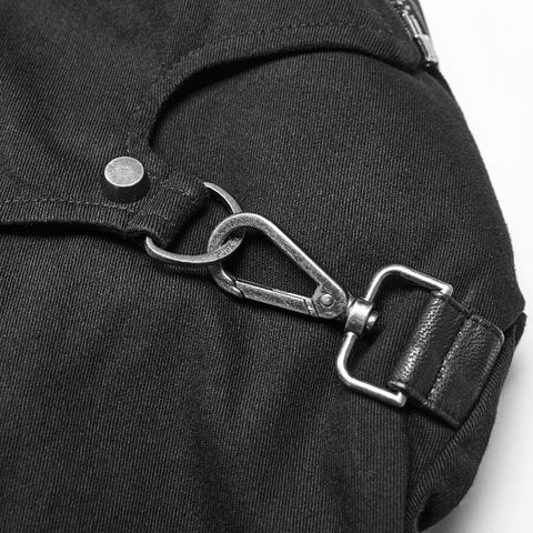 Men Punk Nicht dehnbarer asymmetrischer Kurzmantel