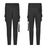 Punk Dark Knit Hosen Karottenhose mit dreidimensionaler Taschendekoration
